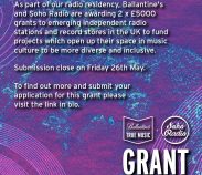 BALLANTINE’S TRUE MUSIC X SOHO RADIO GRANT