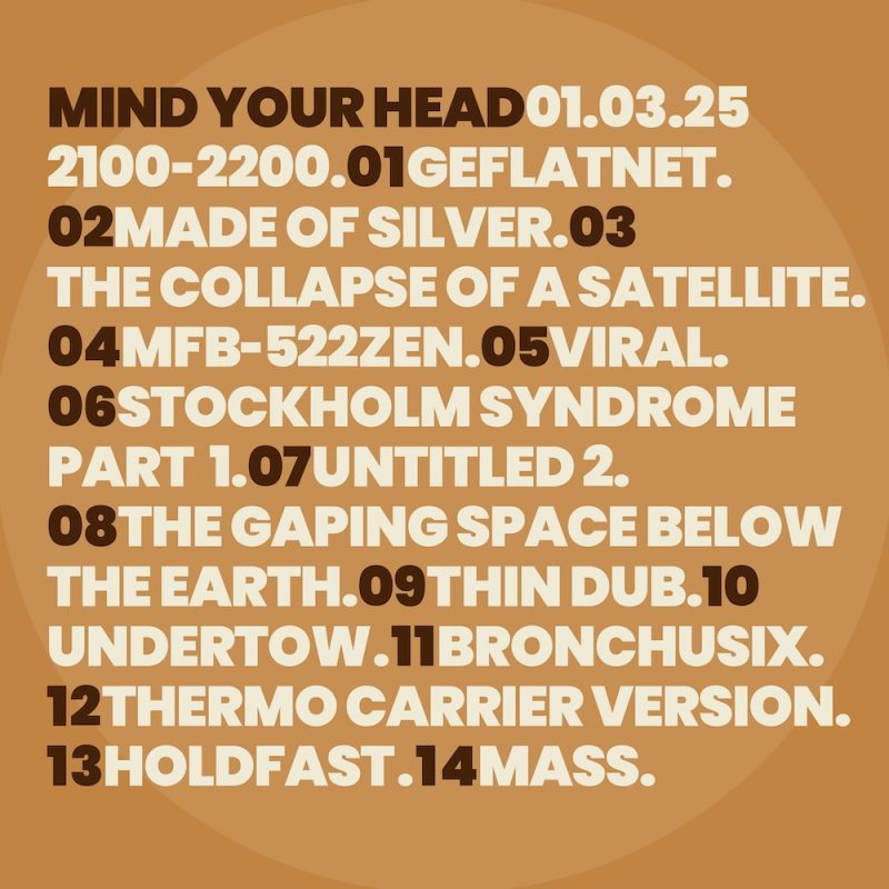 MIND YOUR HEAD (01/03/2025)
